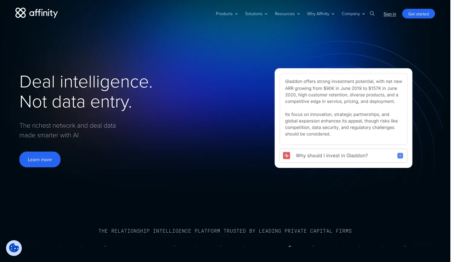 Website der Firma Affinity