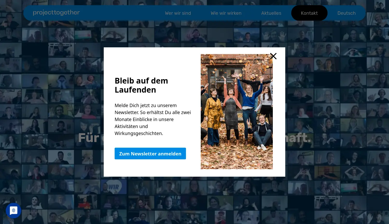 Website der Firma ProjectTogether gGmbH