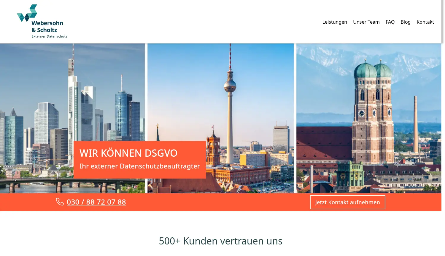 Website der Firma WS Datenschutz GmbH
