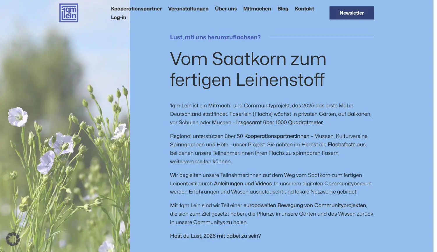 Website der Firma TextilHandWerk e.V.