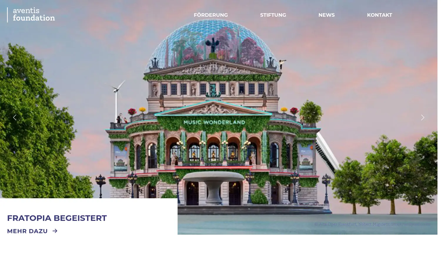 Website der Firma Aventis Foundation