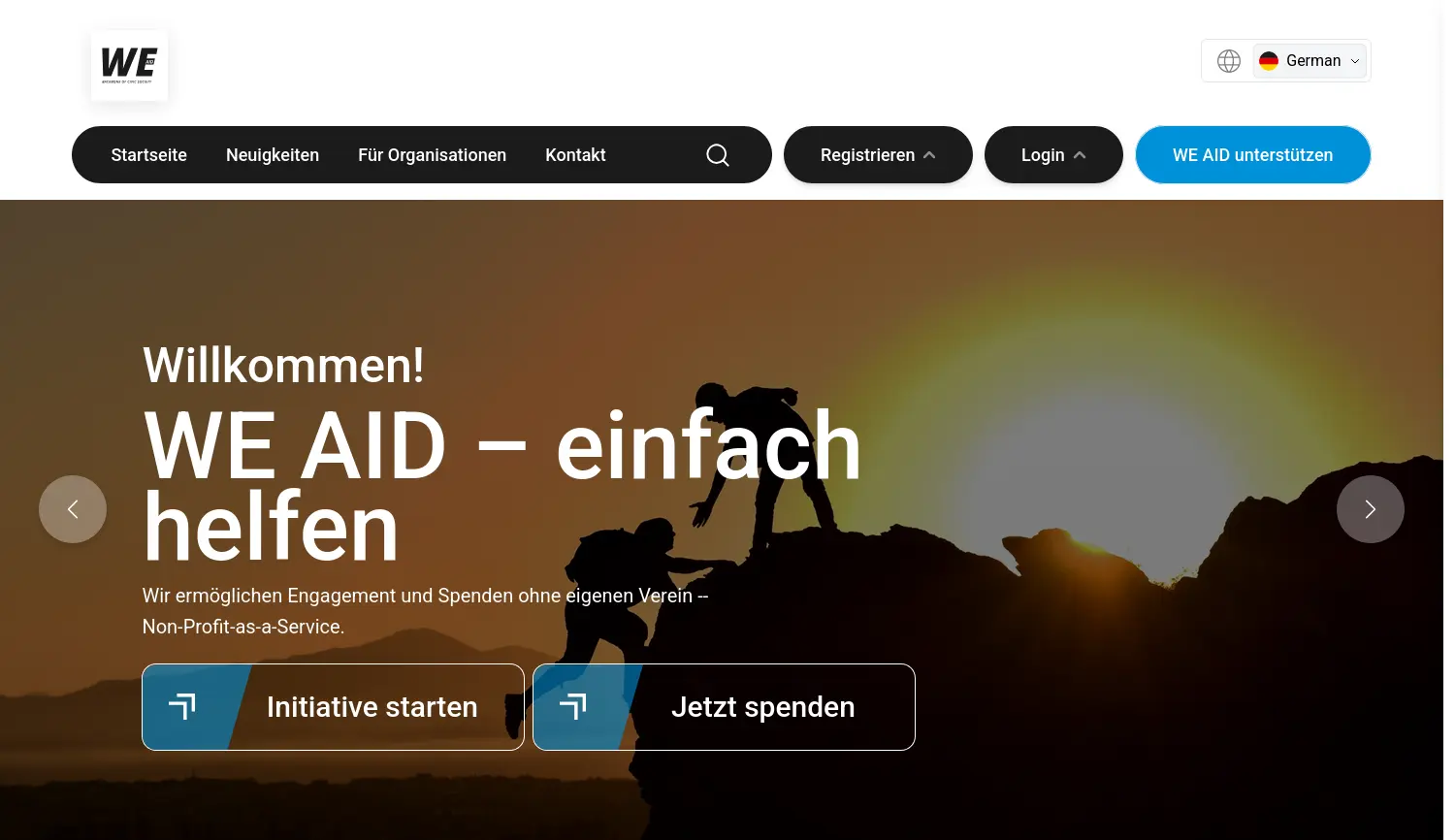 Website der Firma WE AID gGmbH