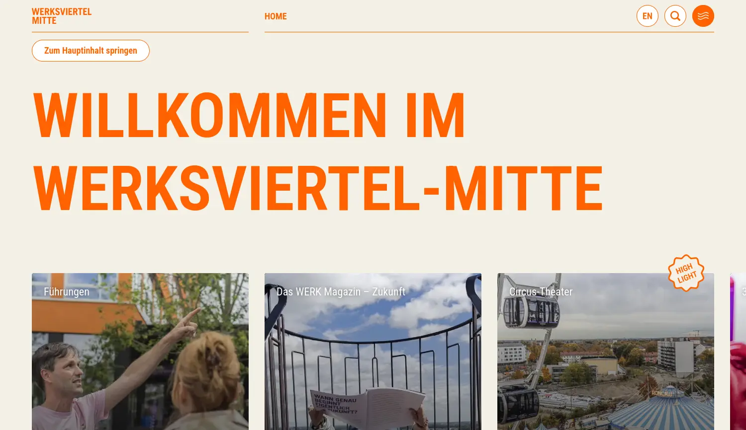 Website der Firma Werksviertel Vermietungs GmbH