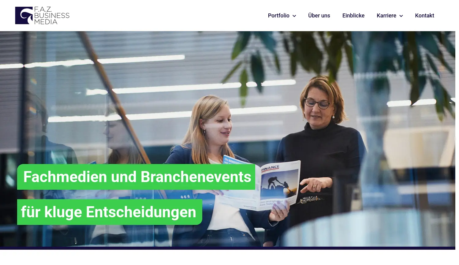 Website der Firma F.A.Z. BUSINESS MEDIA GmbH