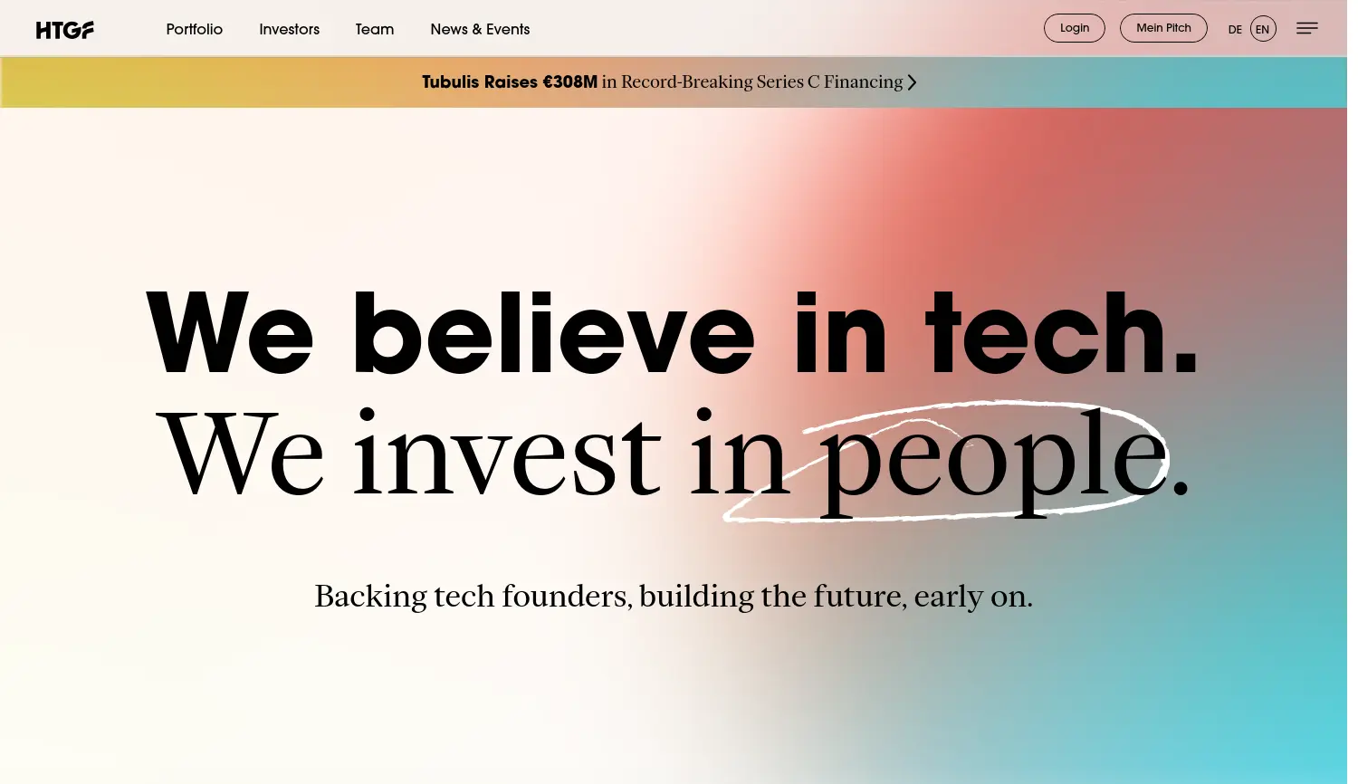 Website der Firma High-Tech Gründerfonds