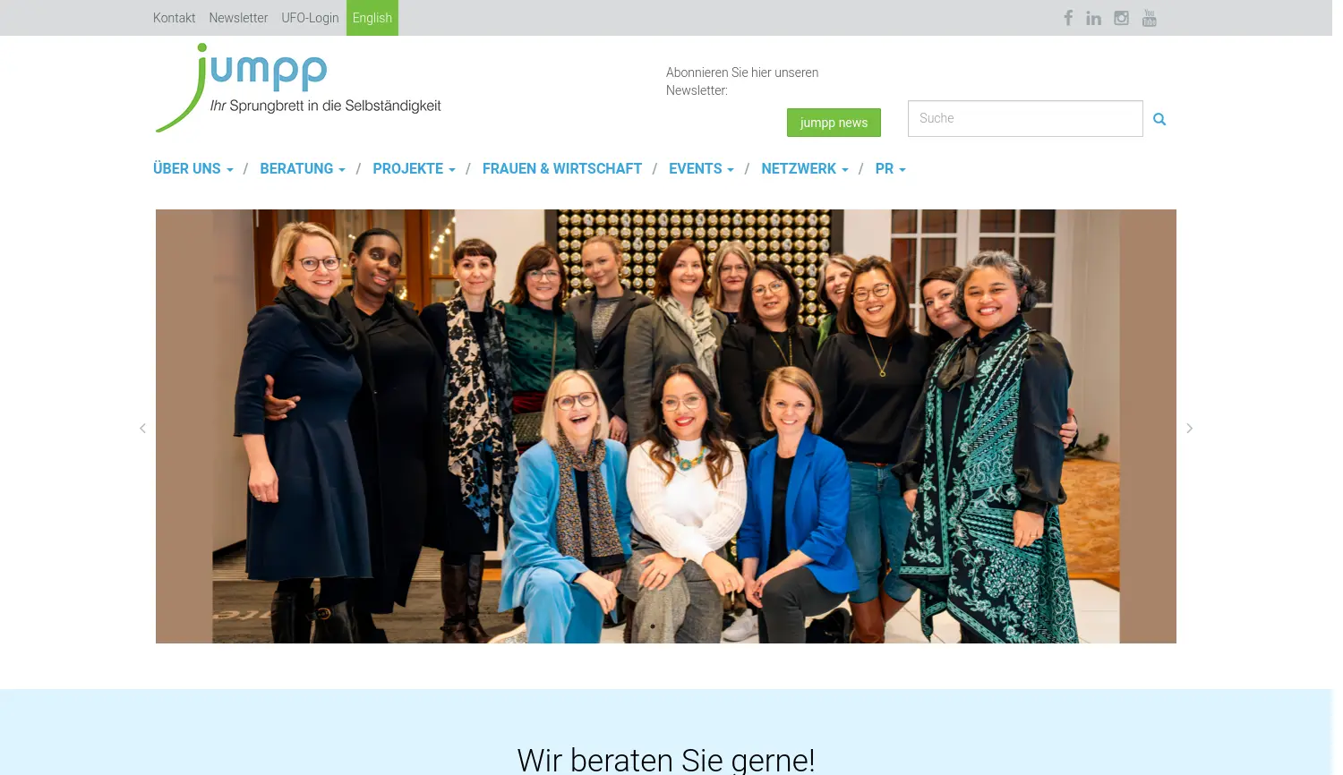 Website der Firma jumpp Frauenbetriebe e. V.
