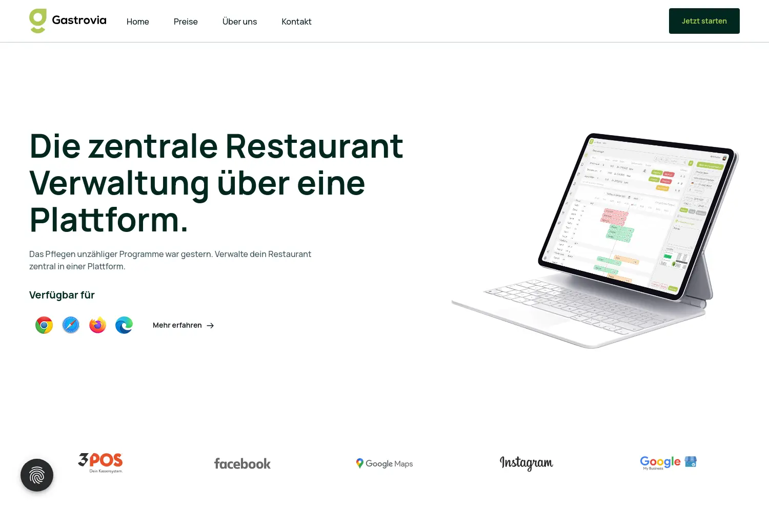 Website der Firma Gastrovia UG (haftungsbeschränkt)