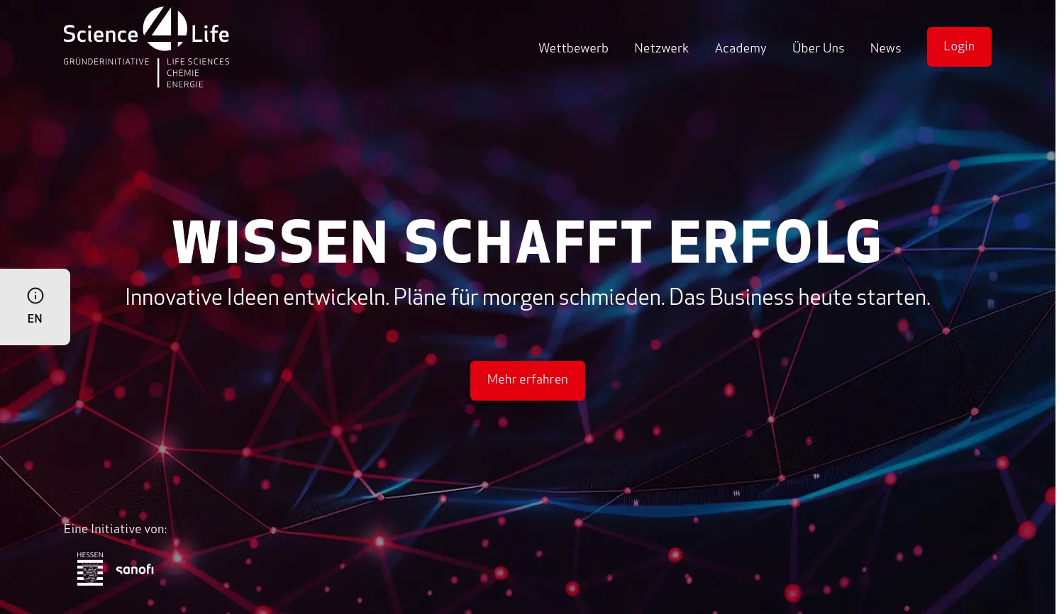 Website der Firma Science4Life e.V.