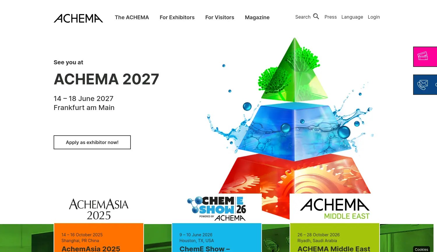 Website der Firma ACHEMA