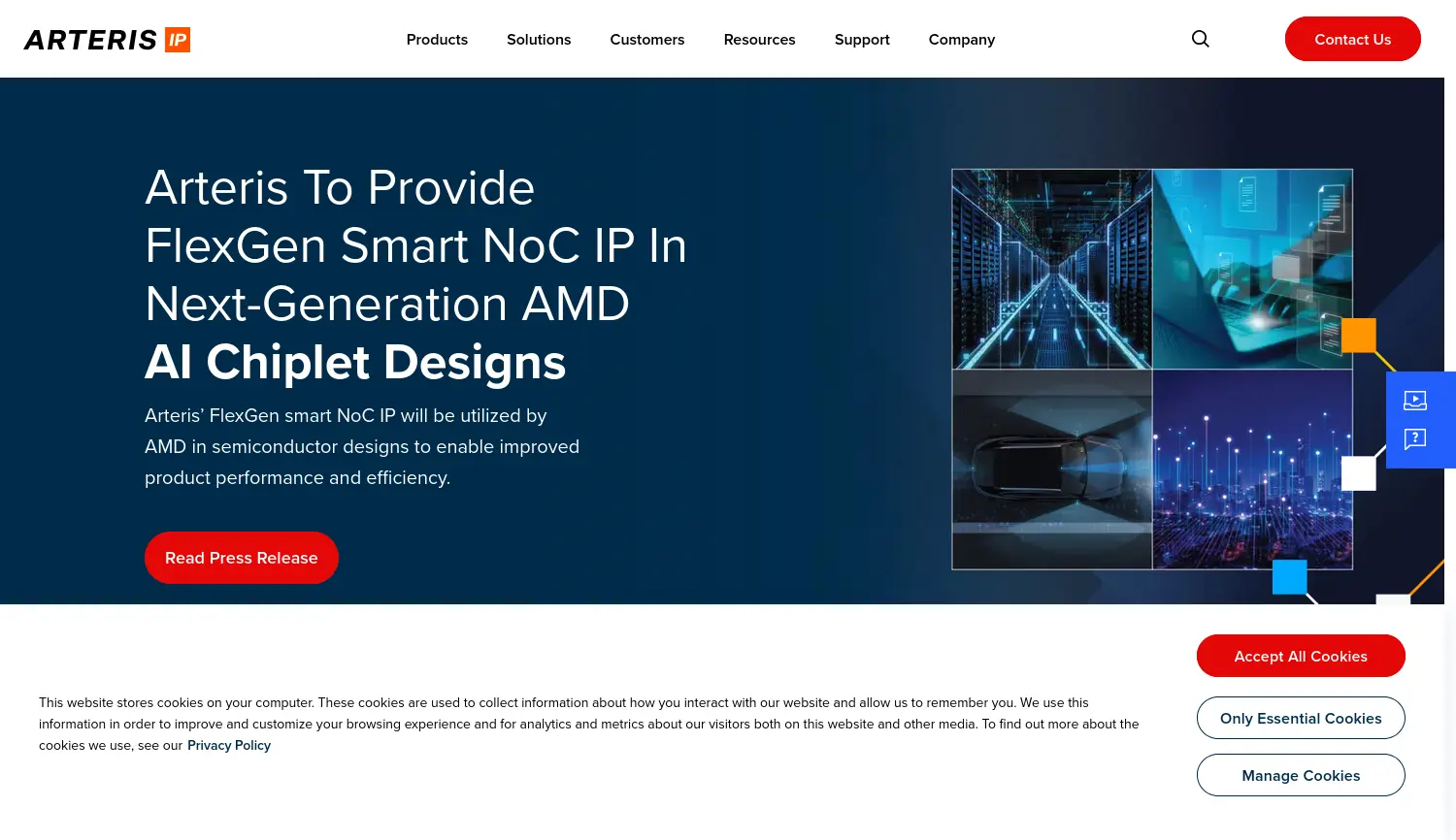 Website der Firma Arteris