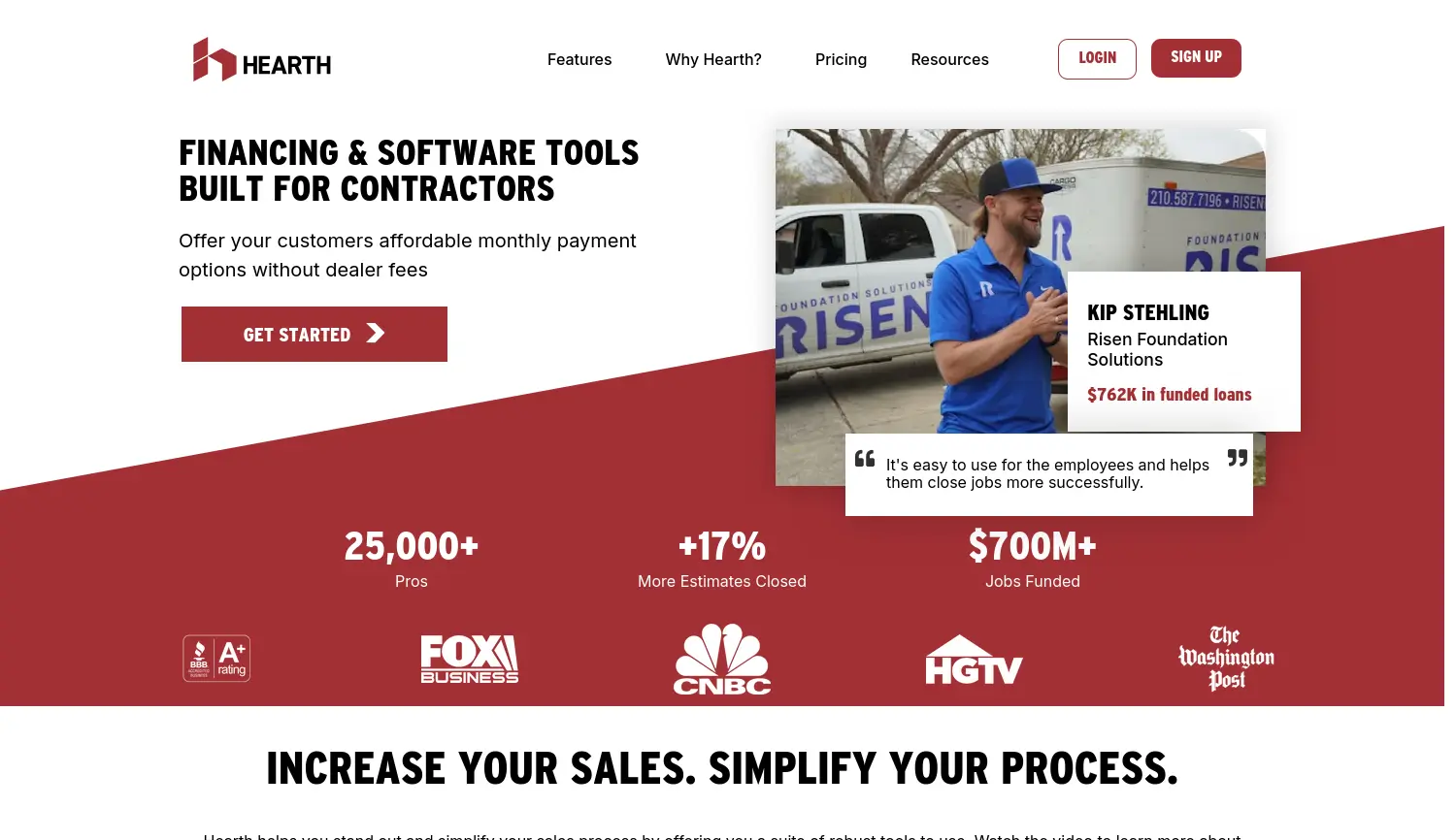 Website der Firma Hearth