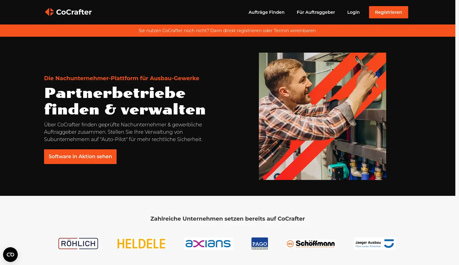 Website der Firma CoCrafter GmbH