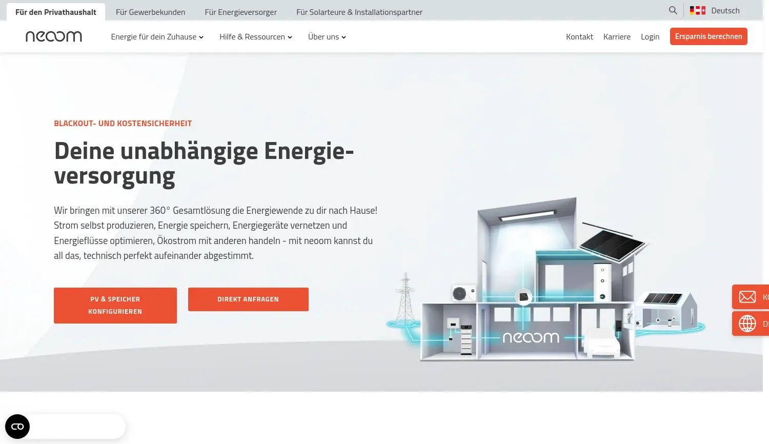 Website der Firma neoom germany gmbh