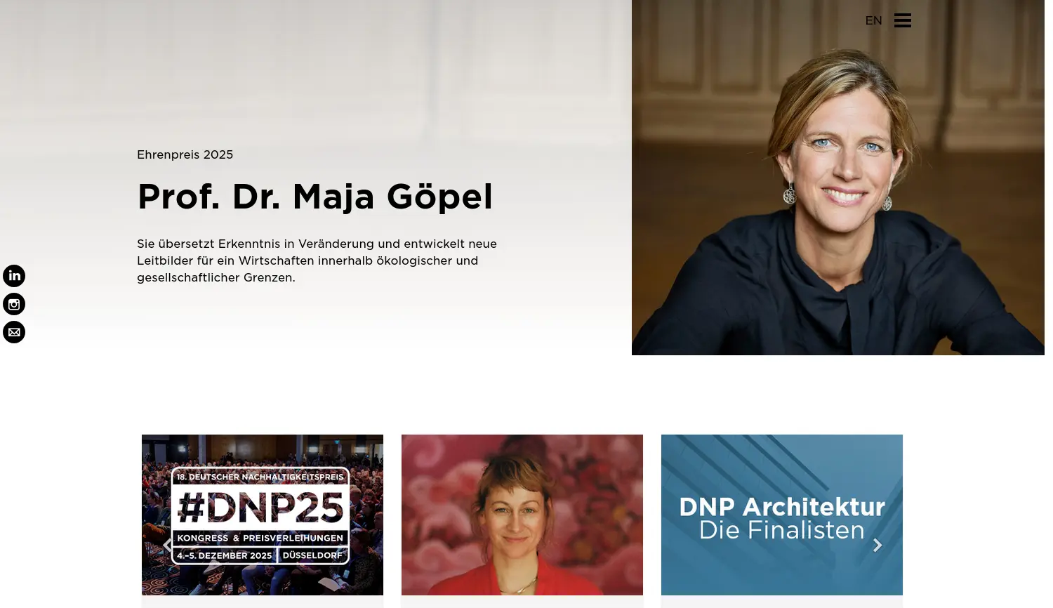 Website der Firma Stiftung Deutscher Nachhaltigkeitspreis e.V.