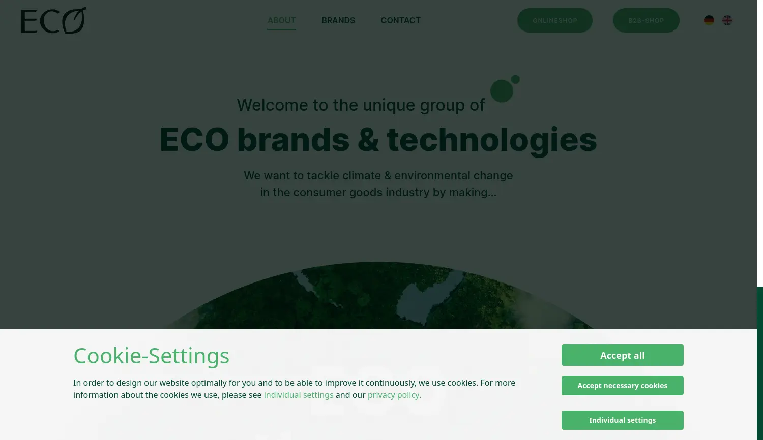 Website der Firma ECO GROUP c/o Eco Friends GmbH