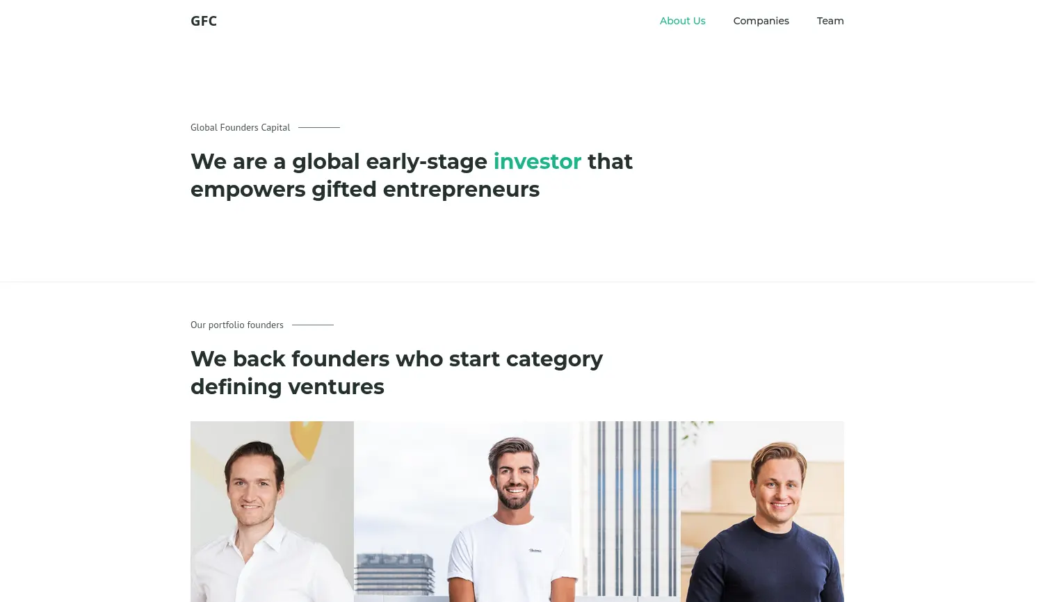Website der Firma GFC Global Founders Capital GmbH