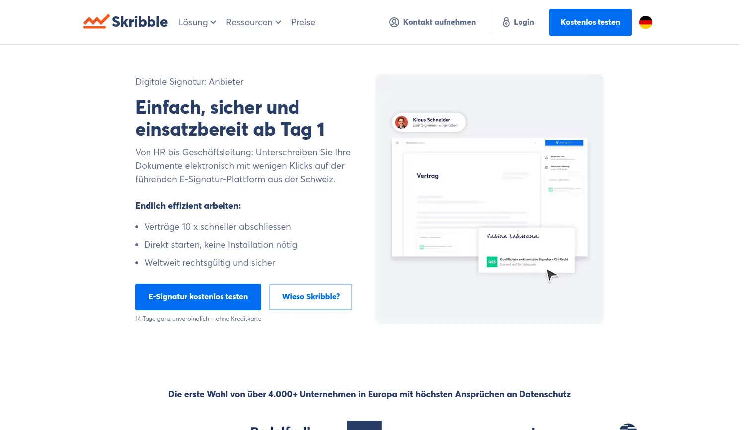 Website der Firma Skribble Deutschland GmbH