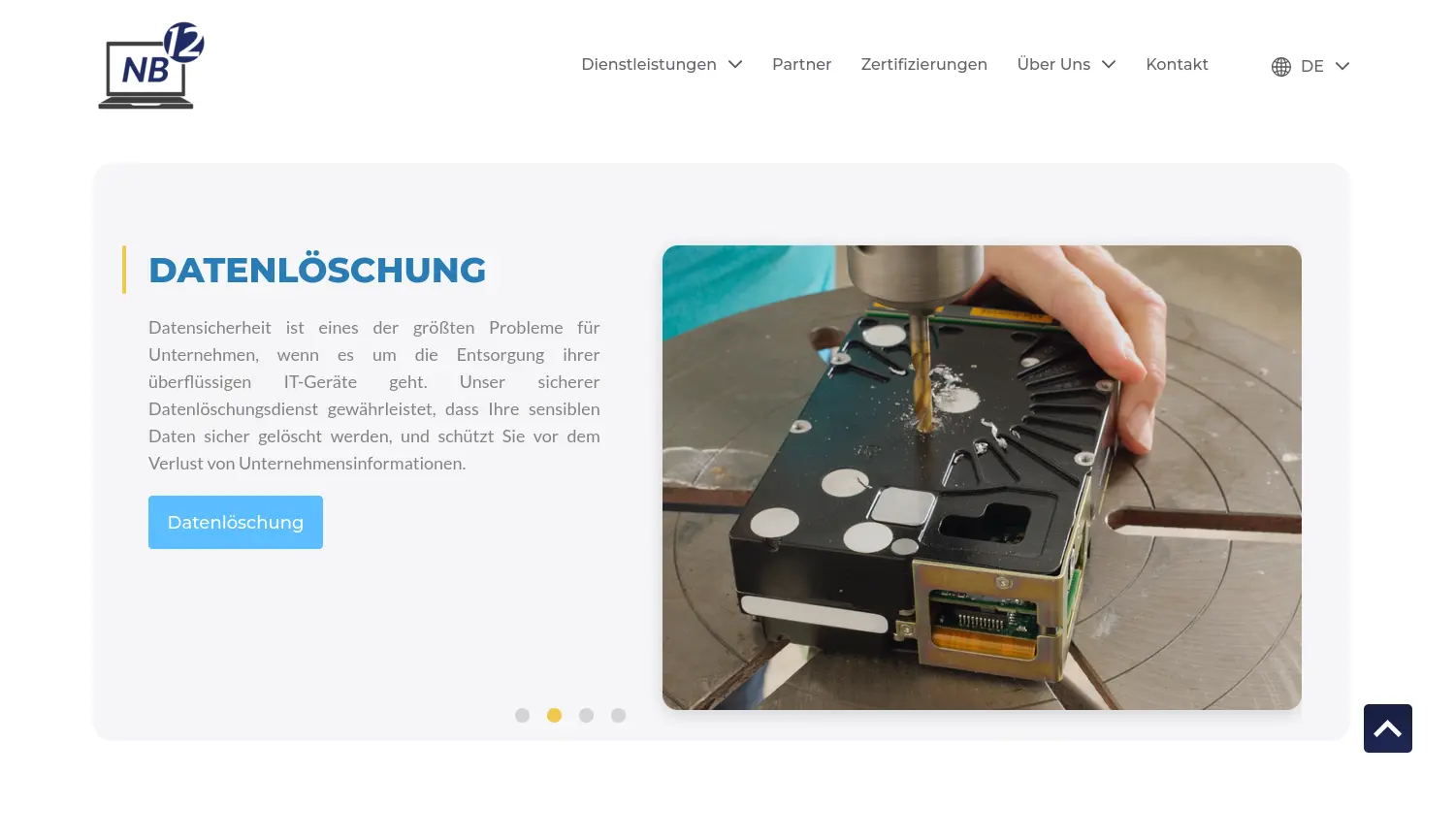 Website der Firma NB12 GmbH & Co. KG