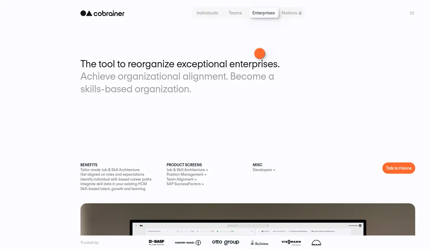 Website der Firma Cobrainer GmbH