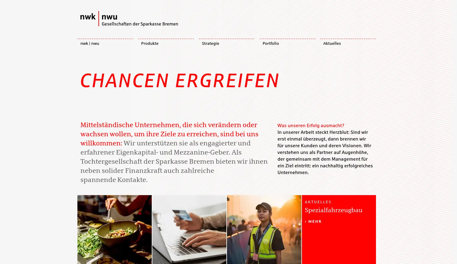 Website der Firma nwk | nwu
