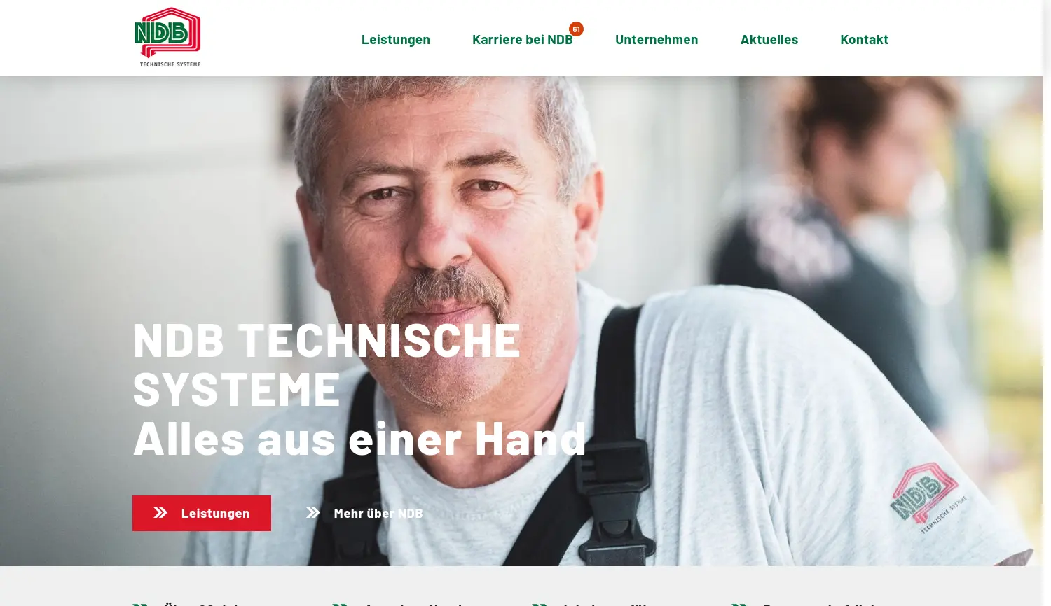 Website der Firma NDB ELEKTROTECHNIK GmbH & Co. KG