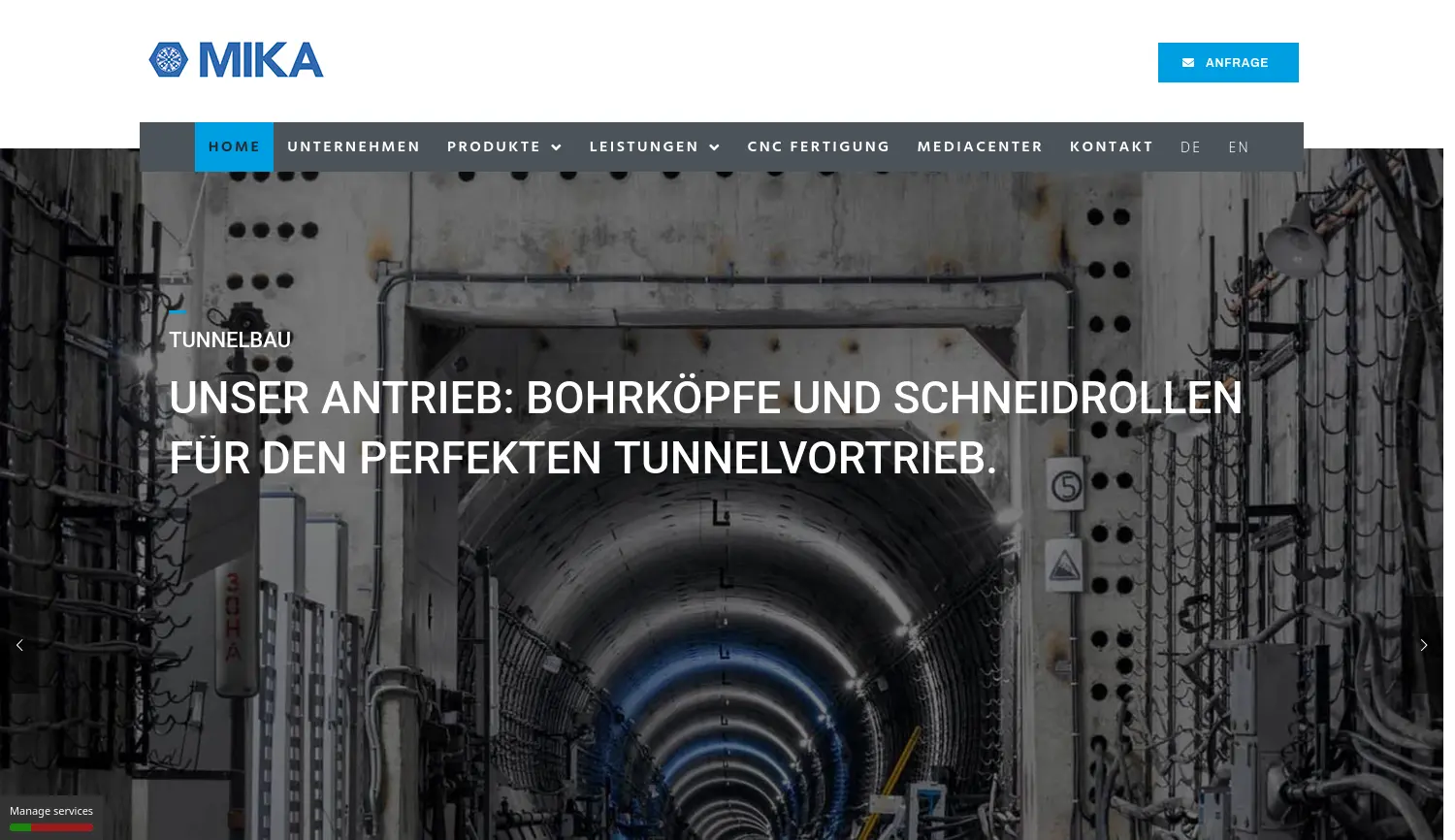 Website der Firma MIKA GmbH