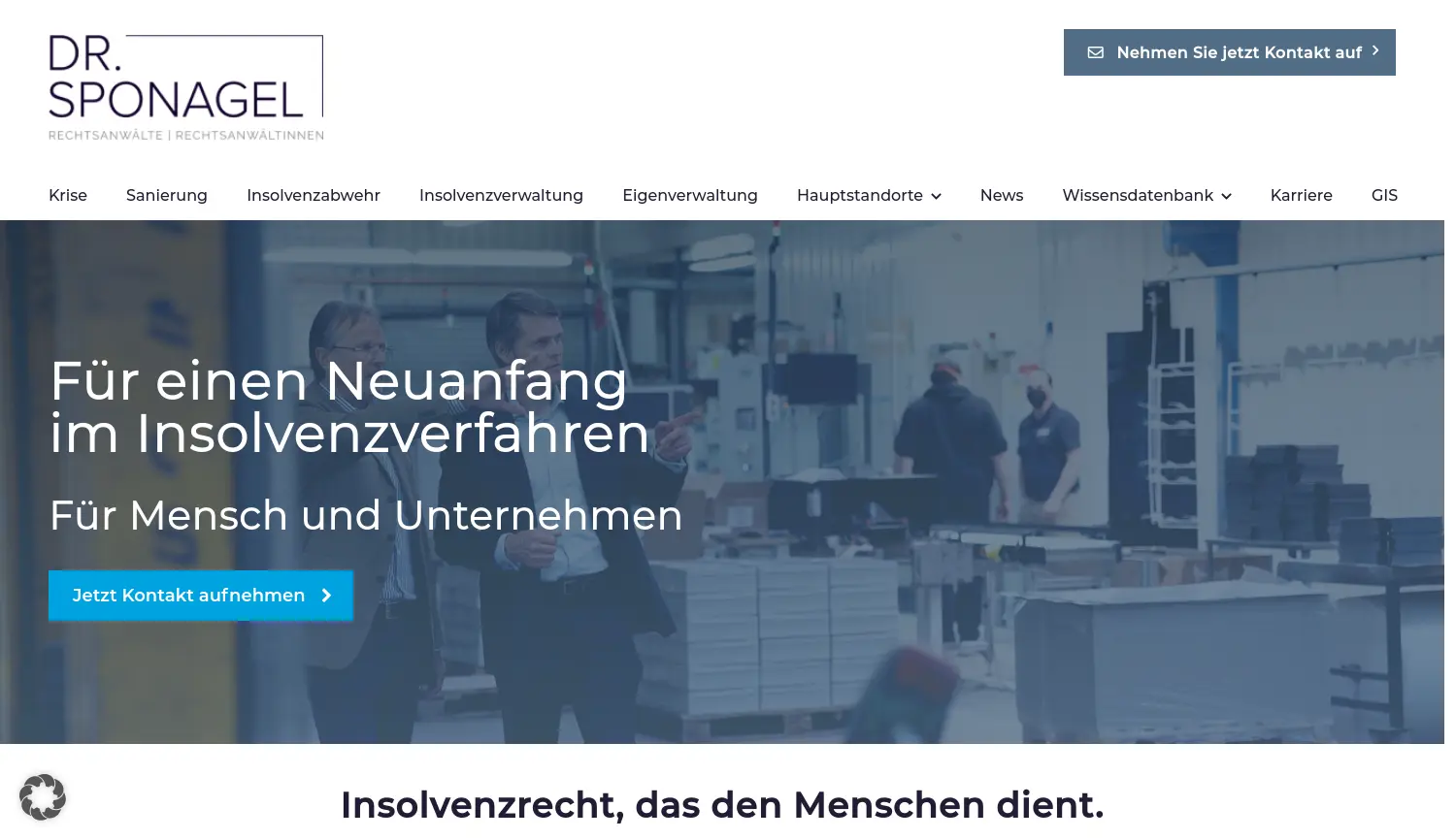 Website der Firma Dr. Sponagel