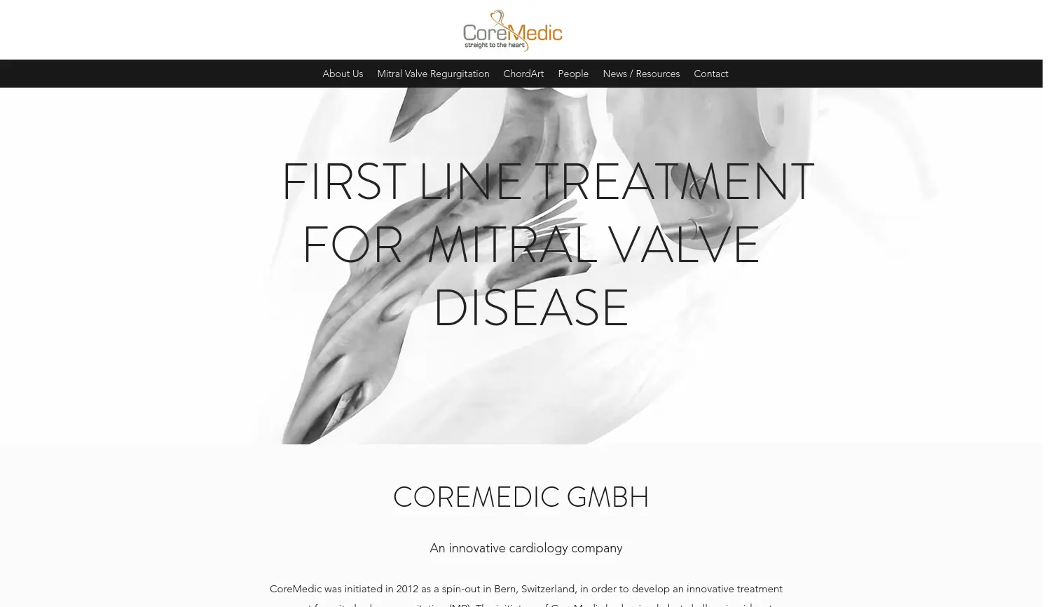 Website der Firma CoreMedic GmbH