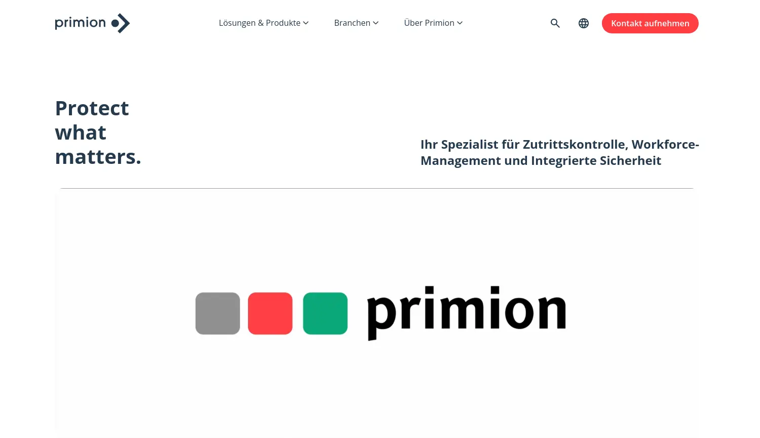 Website der Firma Primion Technology GmbH
