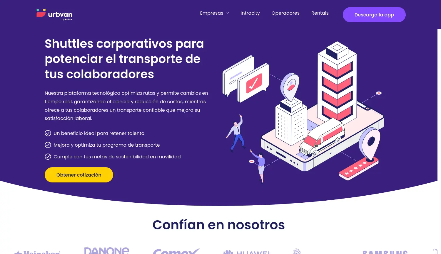 Website der Firma Urbvan by Kolors