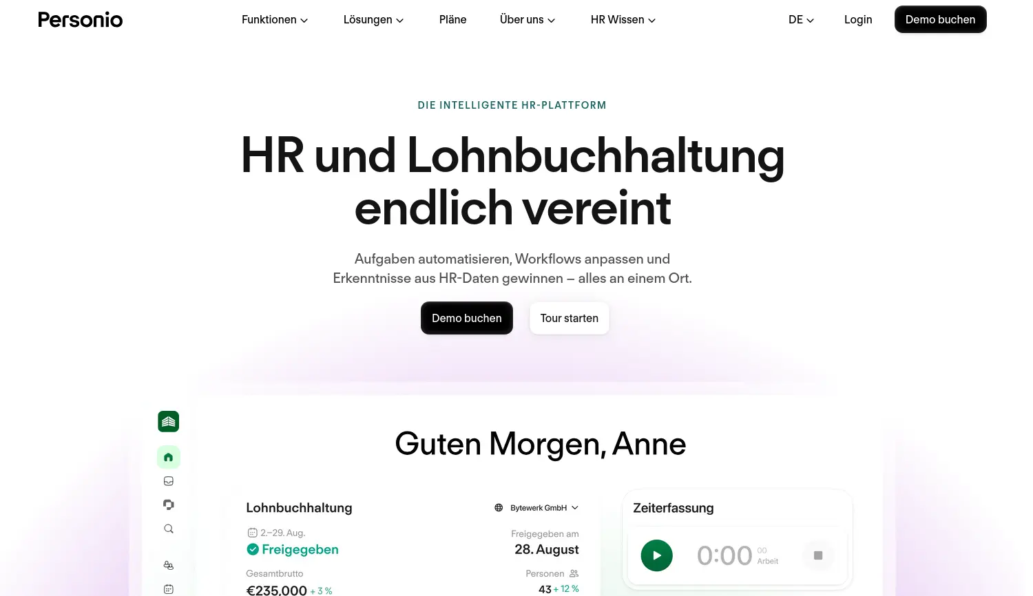 Website der Firma Personio SE & Co. KG