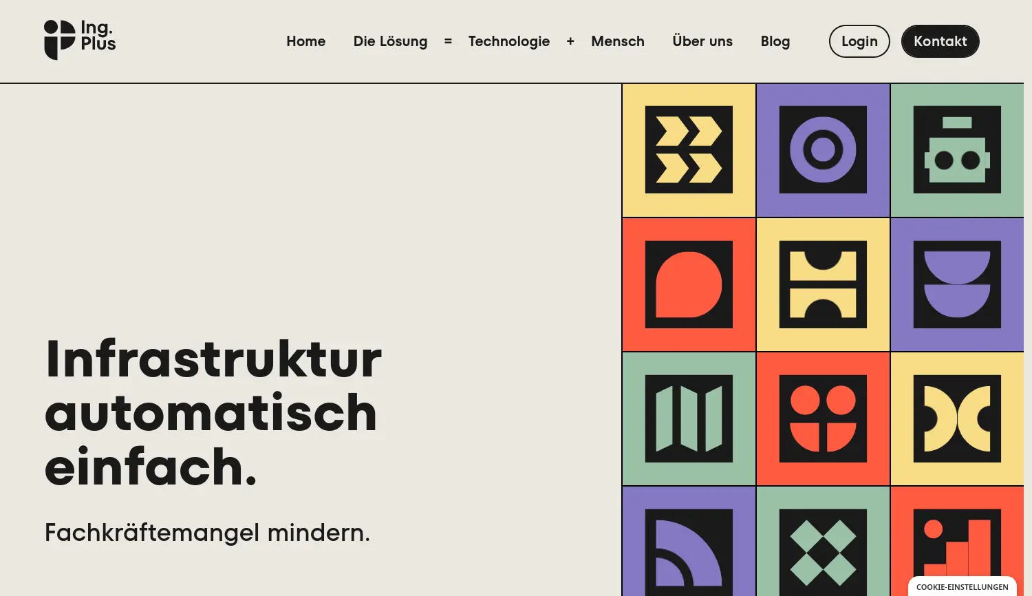 Website der Firma Ing Plus AG