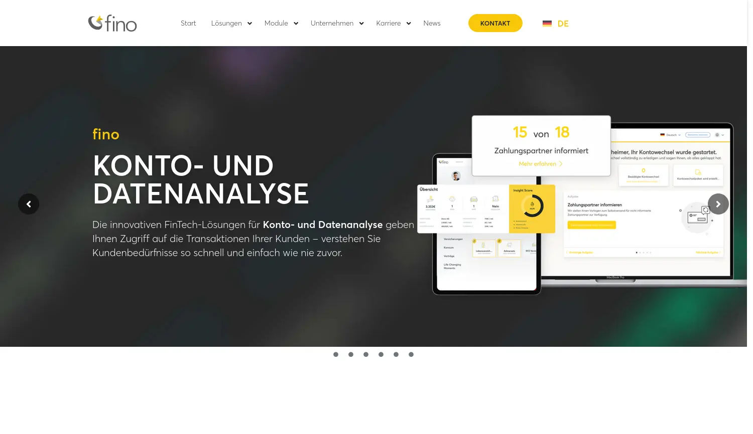 Website der Firma Fino Digital GmbH