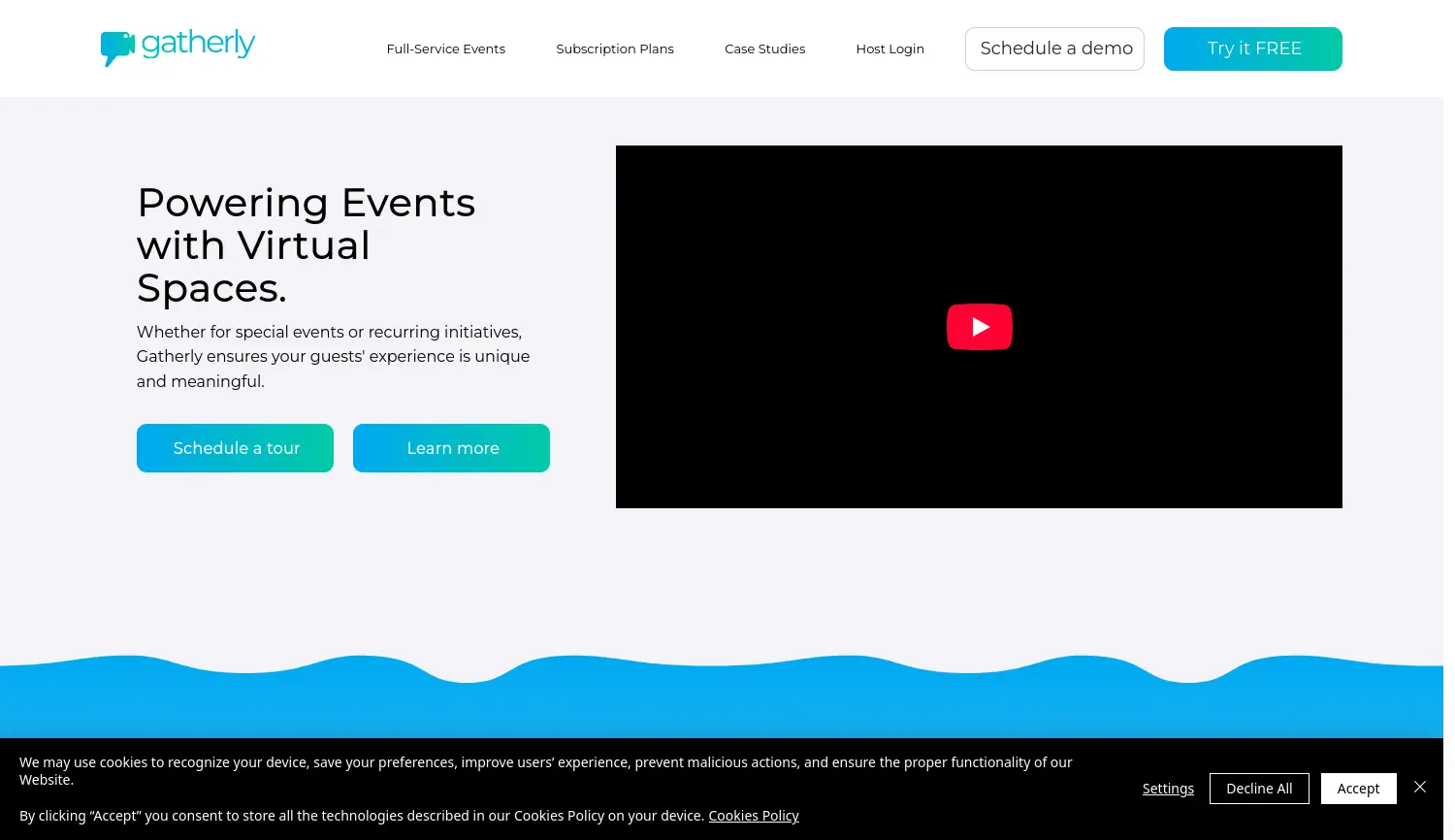 Website der Firma Gatherly Virtual Events Inc.