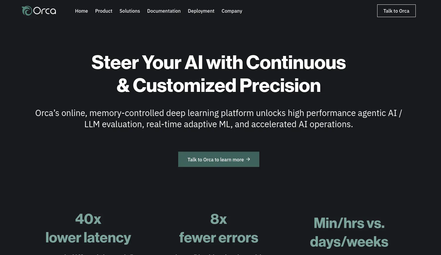 Website der Firma Orca DB, Inc.