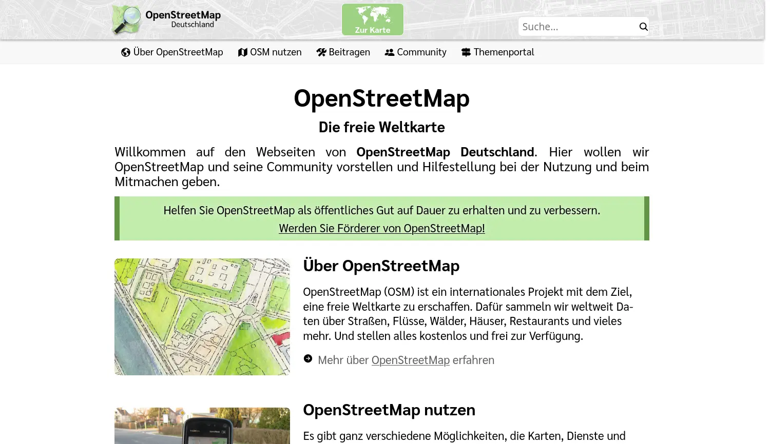 Website der Firma FOSSGIS e.V.