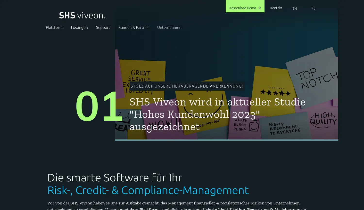 Website der Firma SHS Viveon AG