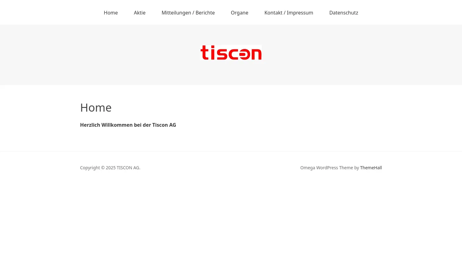 Website der Firma TISCON AG