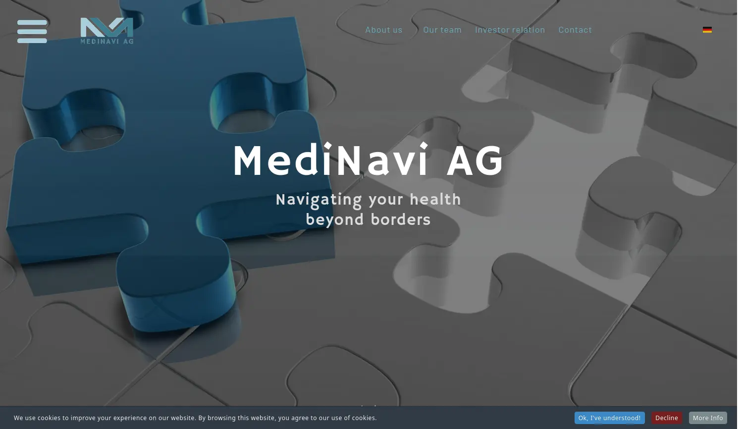 Website der Firma MediNavi AG