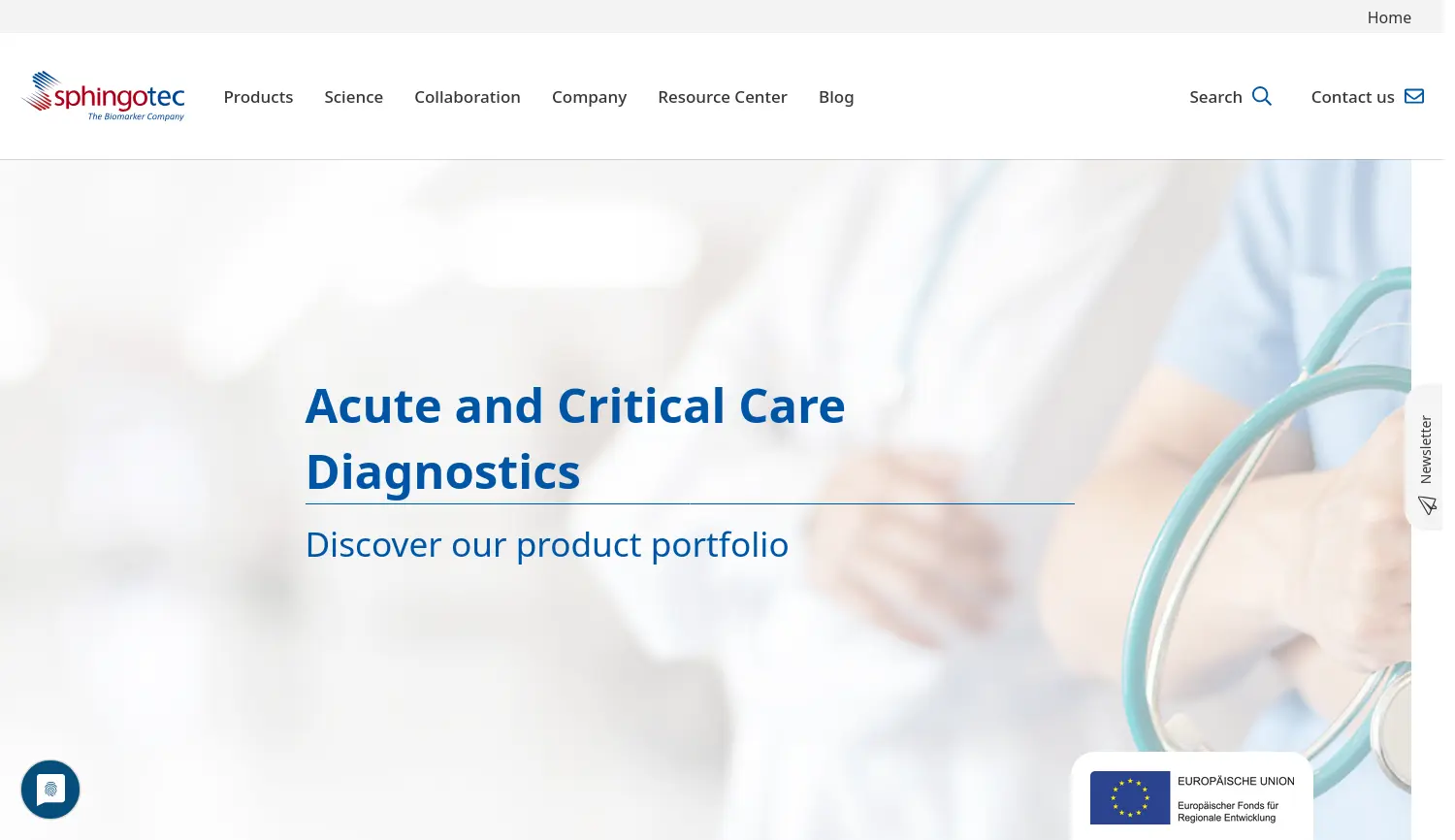 Website der Firma SphingoTec GmbH