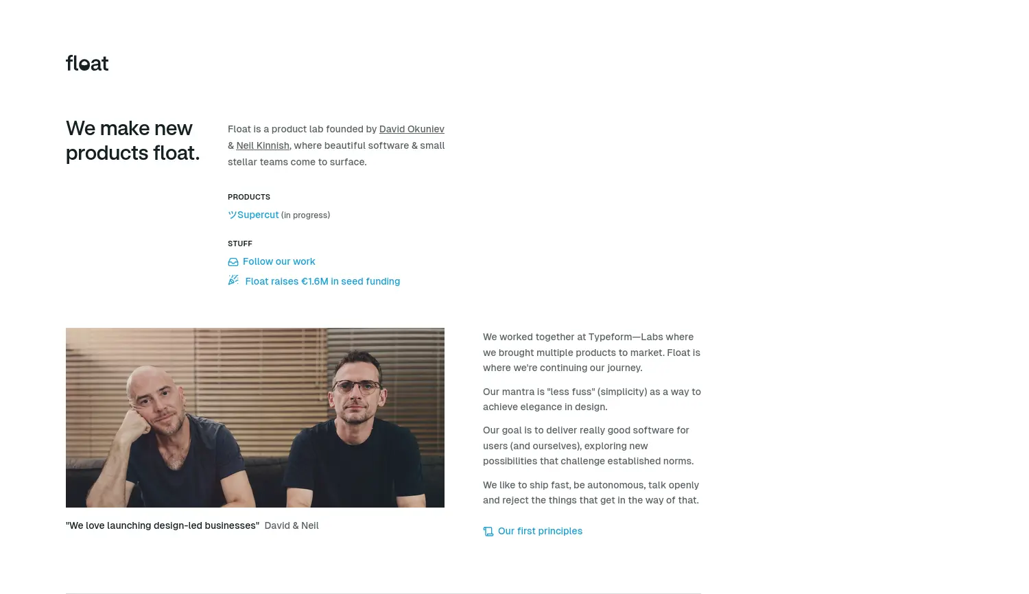 Website der Firma Float Labs Limited