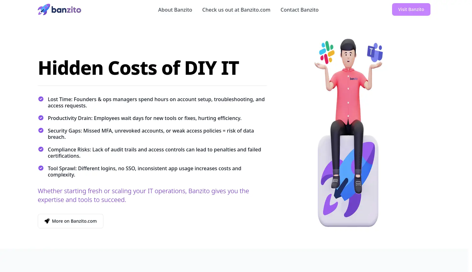 Website der Firma Banzito, LLC.