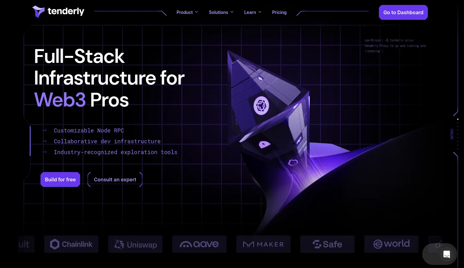 Website der Firma Tenderly