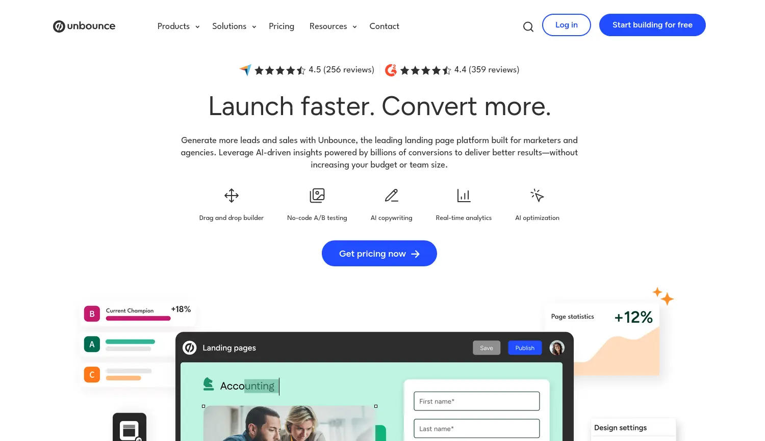 Website der Firma Unbounce Germany GmbH