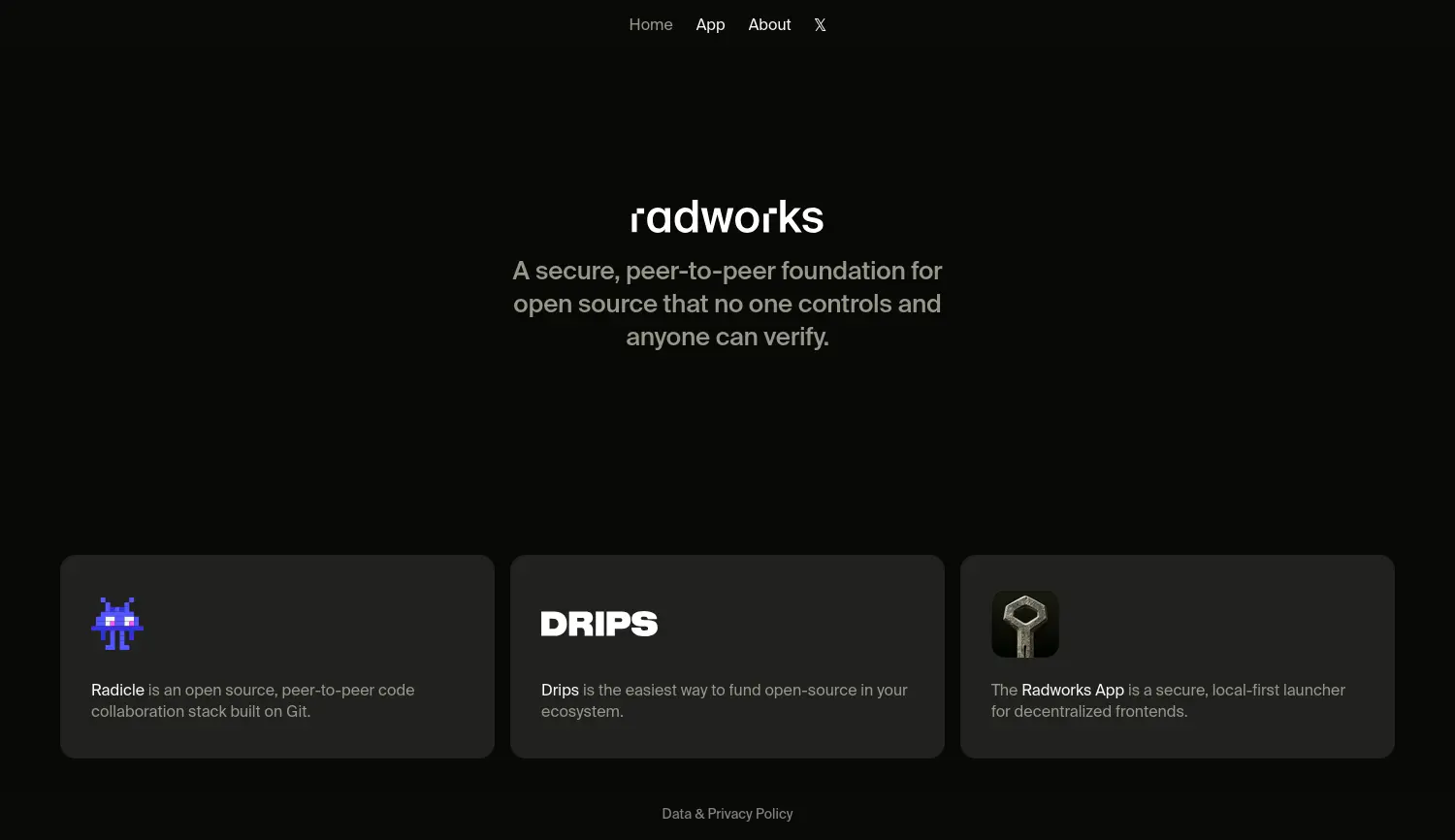 Website der Firma Radworks