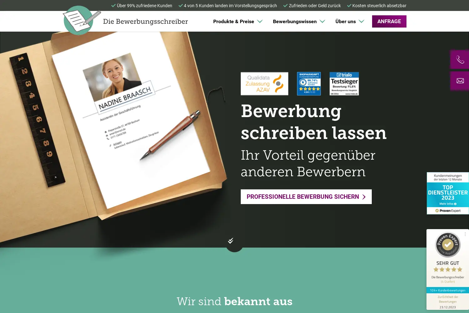 Website der Firma Webschmiede GmbH