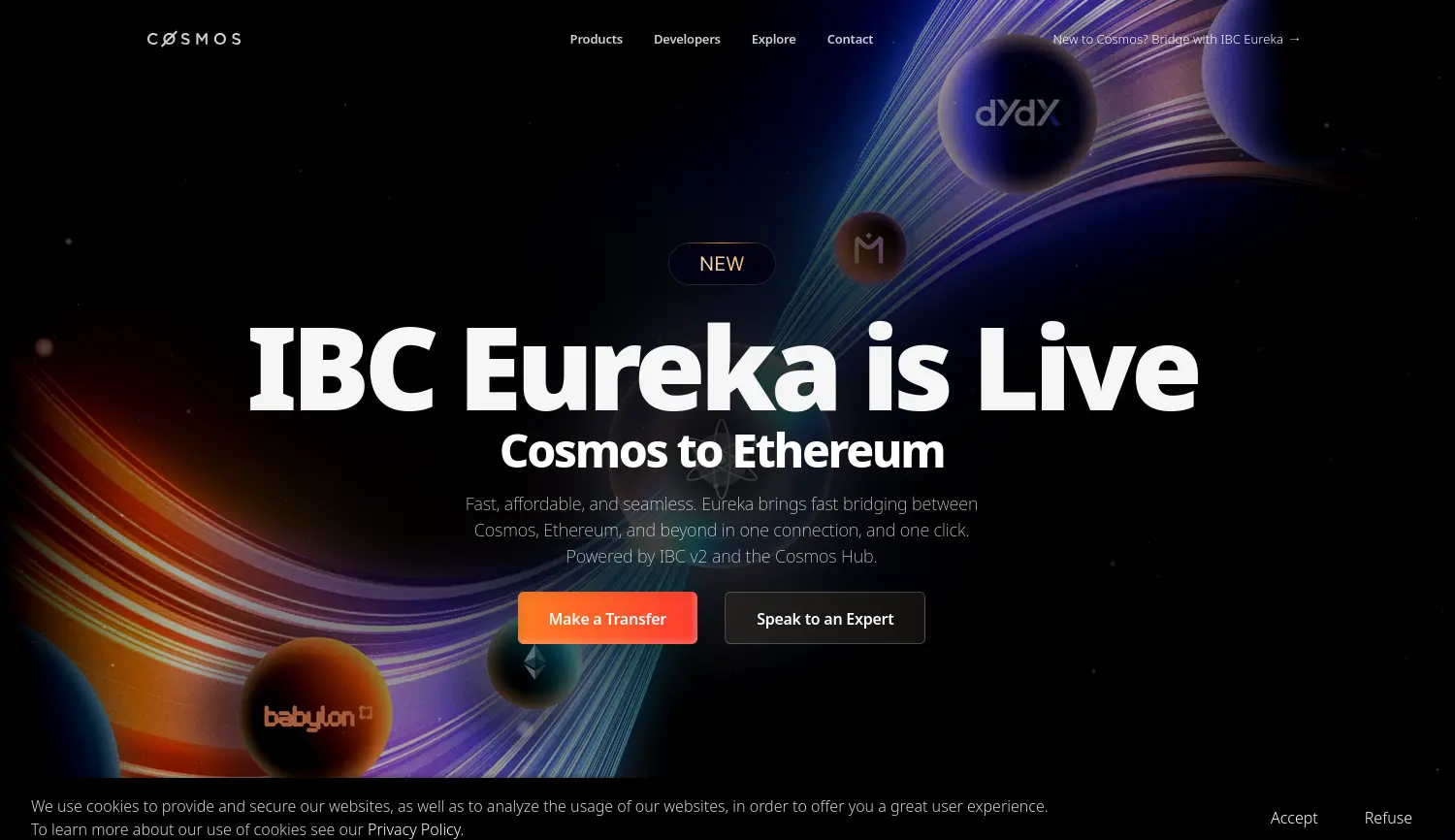 Website der Firma Cosmos