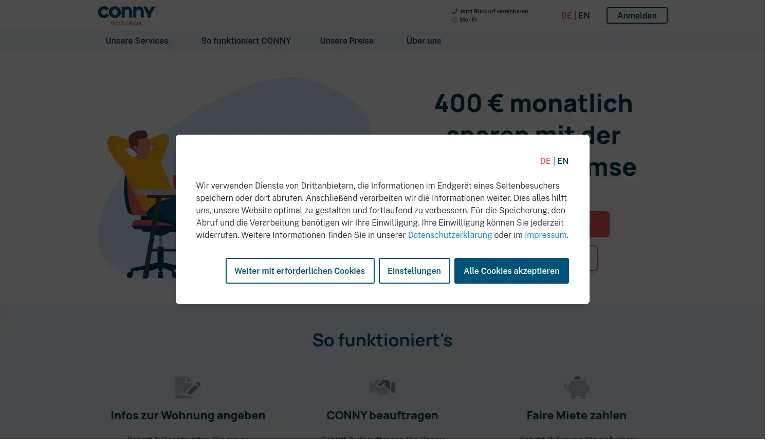 Website der Firma Conny GmbH