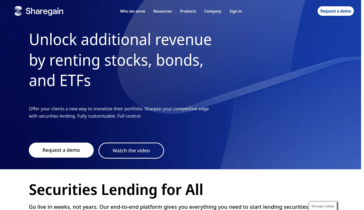 Website der Firma Sharegain