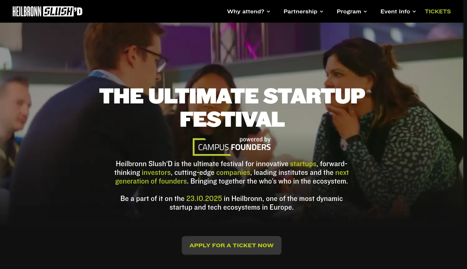 Website der Firma Campus Founders gGmbH und Campus Founders Ventures GmbH